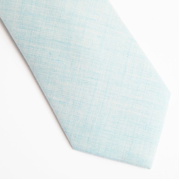 NEW! Mint Blue Narrow Textured Solid Tie - Picture 2 of 3